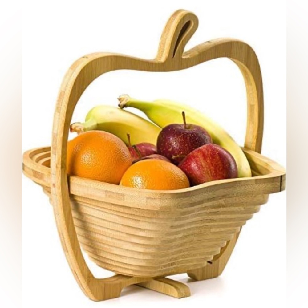 Bonnie & Pop New York Expandable & Collapsible Wooden Apple Fruit Basket